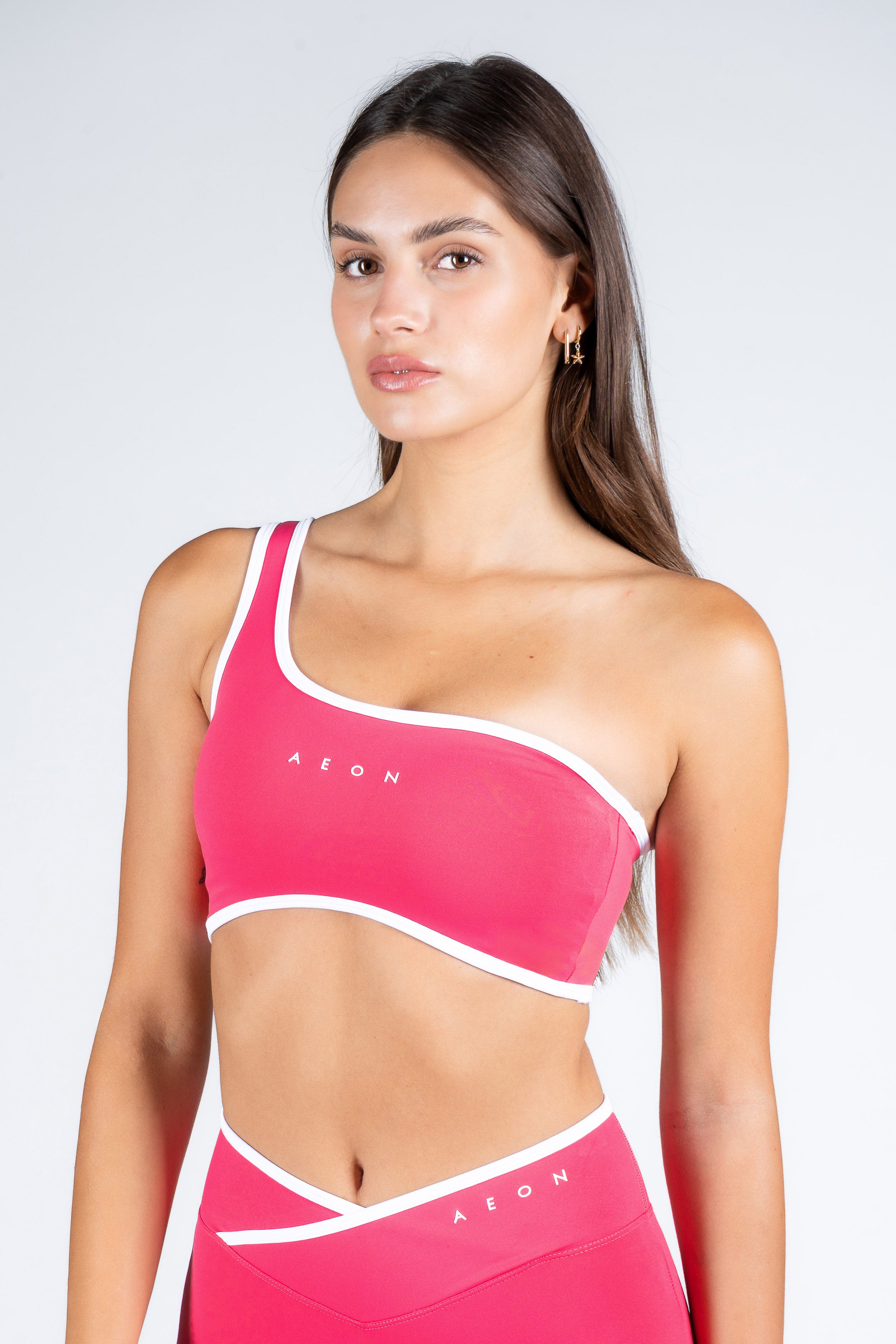 SECOND SKIN CONTRAST ONE SHOULDER BRA